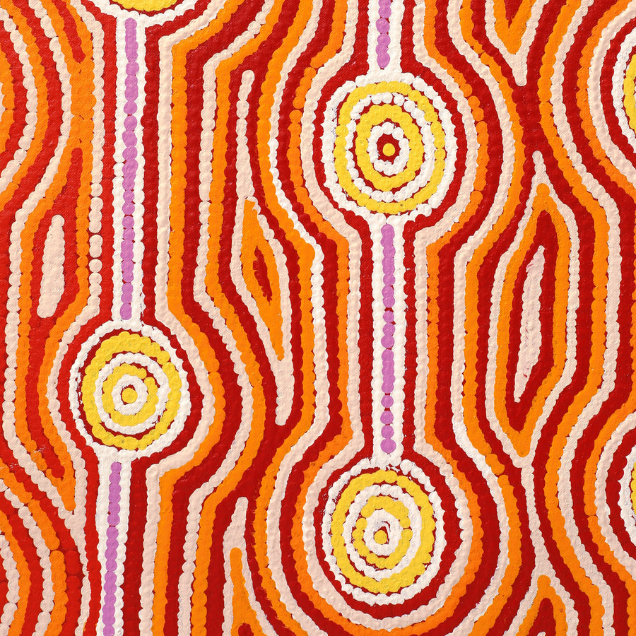 Aboriginal Artwork by Sabrina Nungarrayi Gibson, Yankirri Jukurrpa (Emu Dreaming) - Ngarlikurlangu, 122x76cm