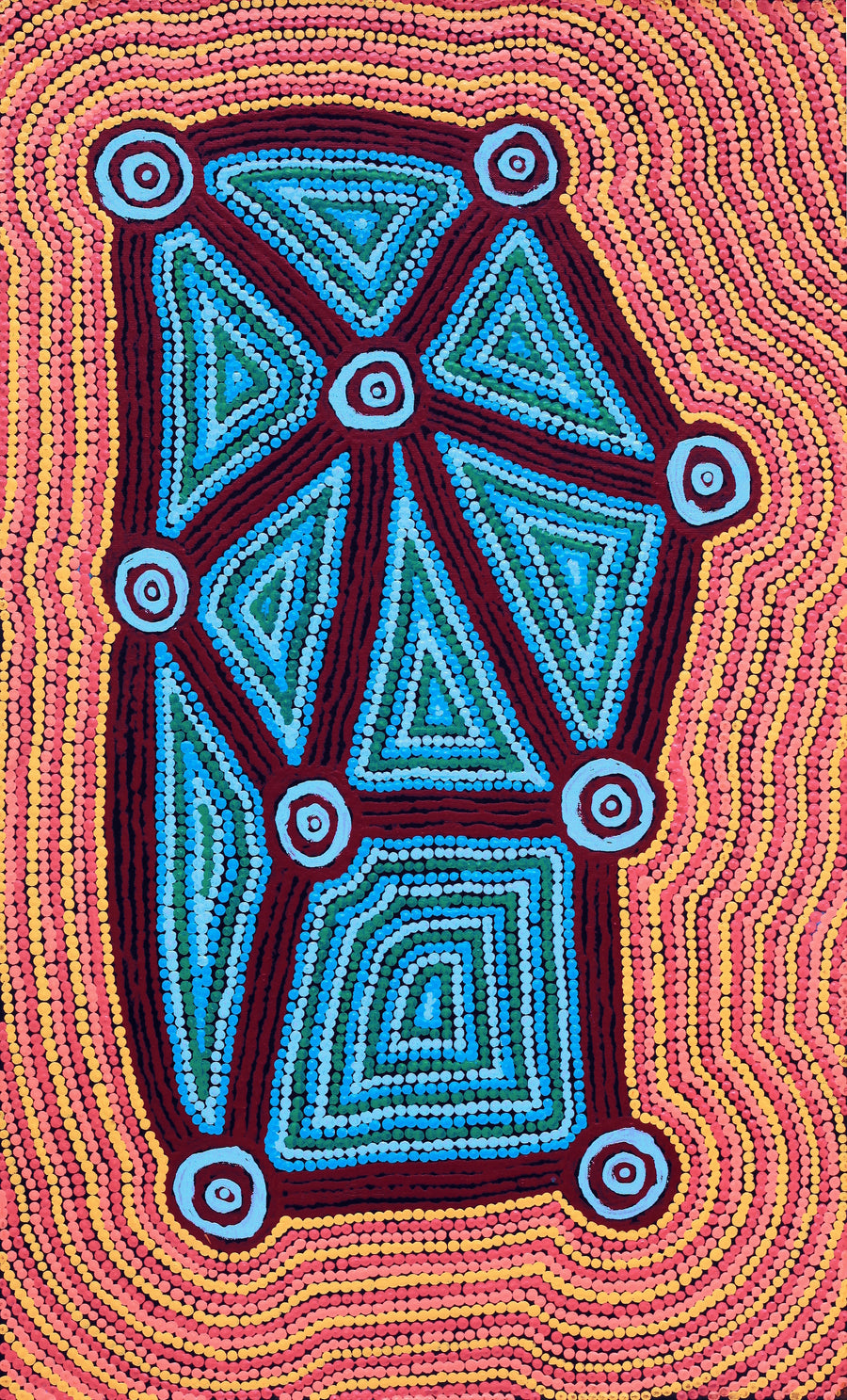 Aboriginal Artwork by Sabrina Nungarrayi Gibson, Yankirri Jukurrpa (Emu Dreaming) - Ngarlikurlangu, 76x46cm