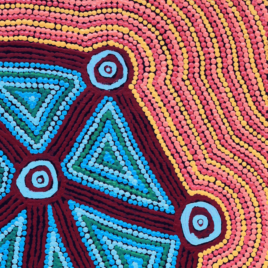 Aboriginal Artwork by Sabrina Nungarrayi Gibson, Yankirri Jukurrpa (Emu Dreaming) - Ngarlikurlangu, 76x46cm