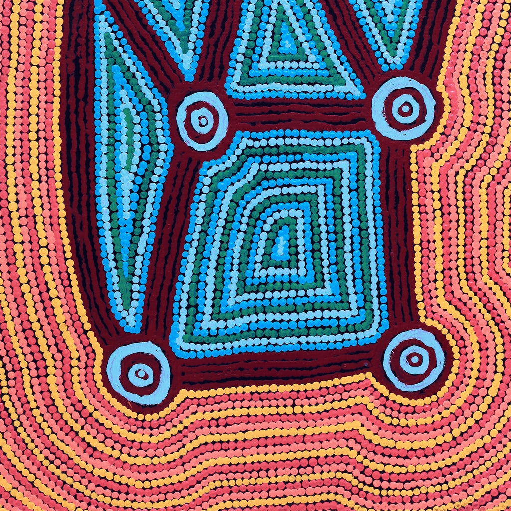 Aboriginal Artwork by Sabrina Nungarrayi Gibson, Yankirri Jukurrpa (Emu Dreaming) - Ngarlikurlangu, 76x46cm
