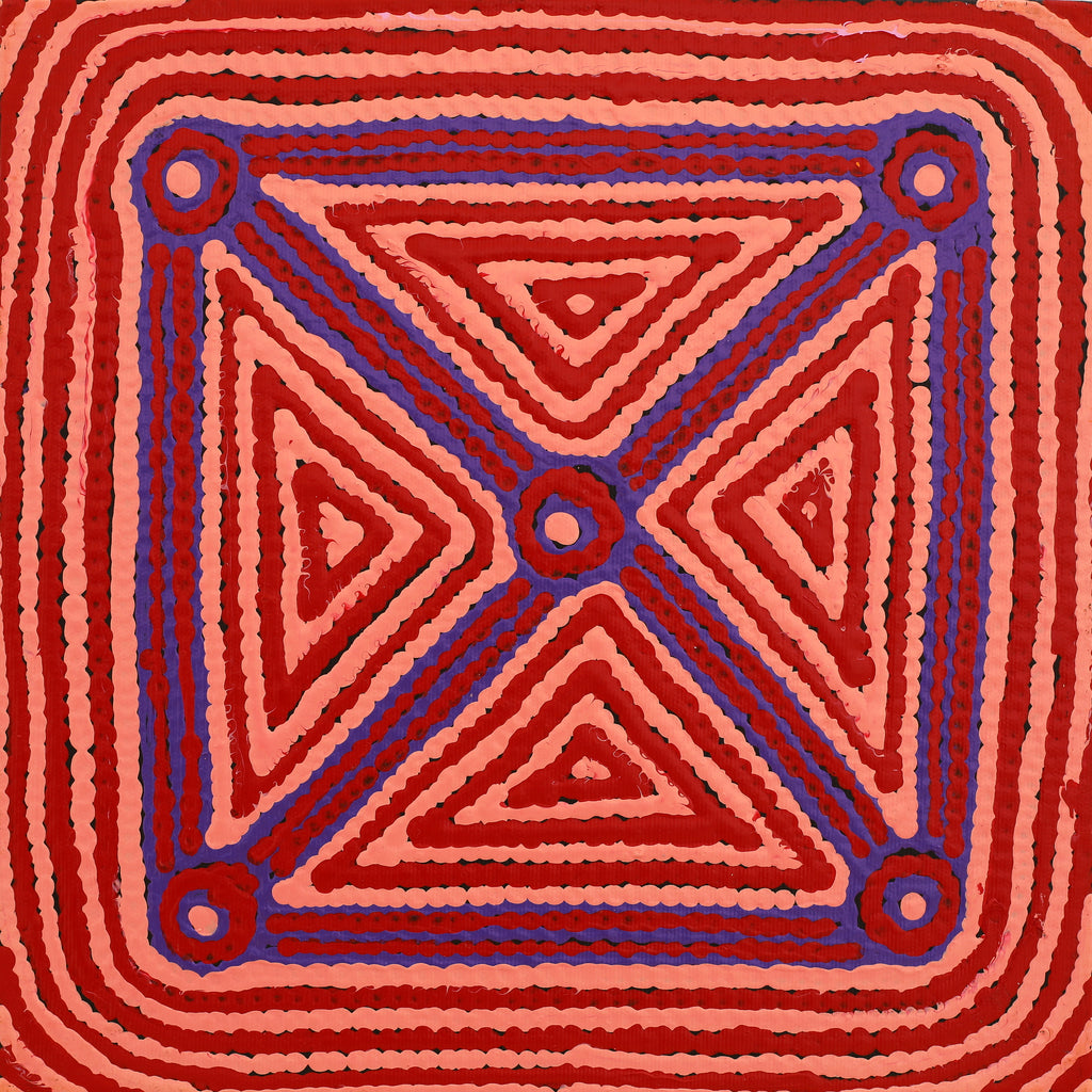 Aboriginal Artwork by Sabrina Nungarrayi Gibson, Yankirri Jukurrpa (Emu Dreaming) - Ngarlikurlangu, 30x30cm