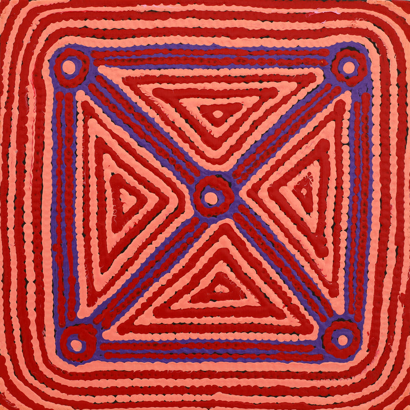 Aboriginal Artwork by Sabrina Nungarrayi Gibson, Yankirri Jukurrpa (Emu Dreaming) - Ngarlikurlangu, 30x30cm