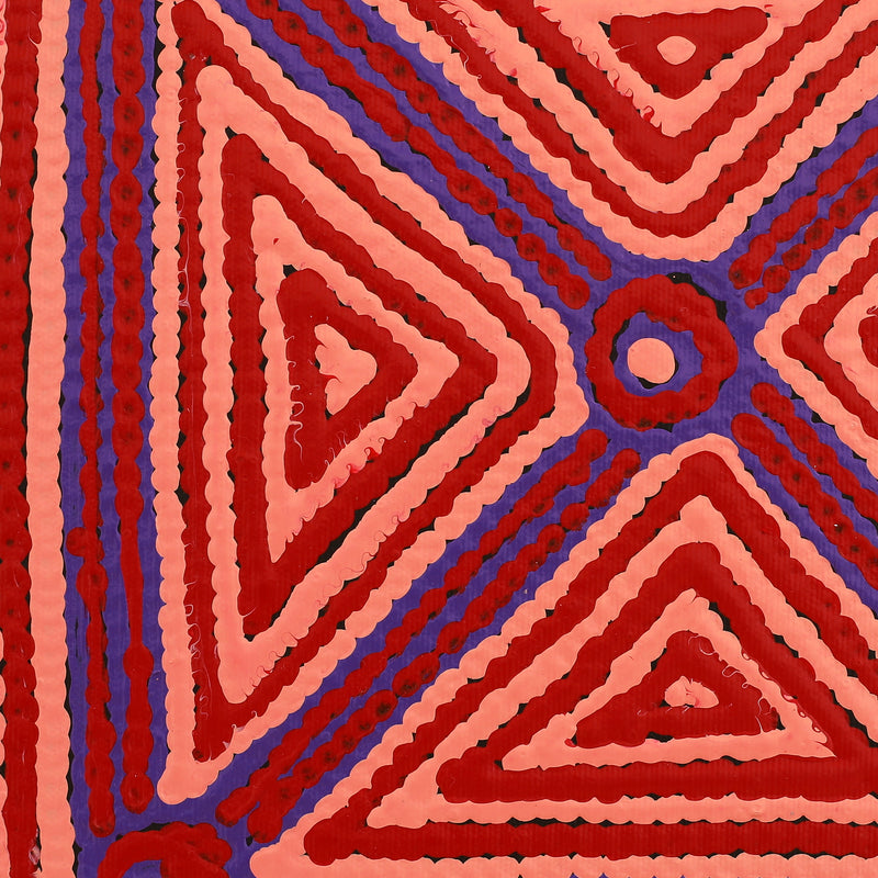 Aboriginal Artwork by Sabrina Nungarrayi Gibson, Yankirri Jukurrpa (Emu Dreaming) - Ngarlikurlangu, 30x30cm