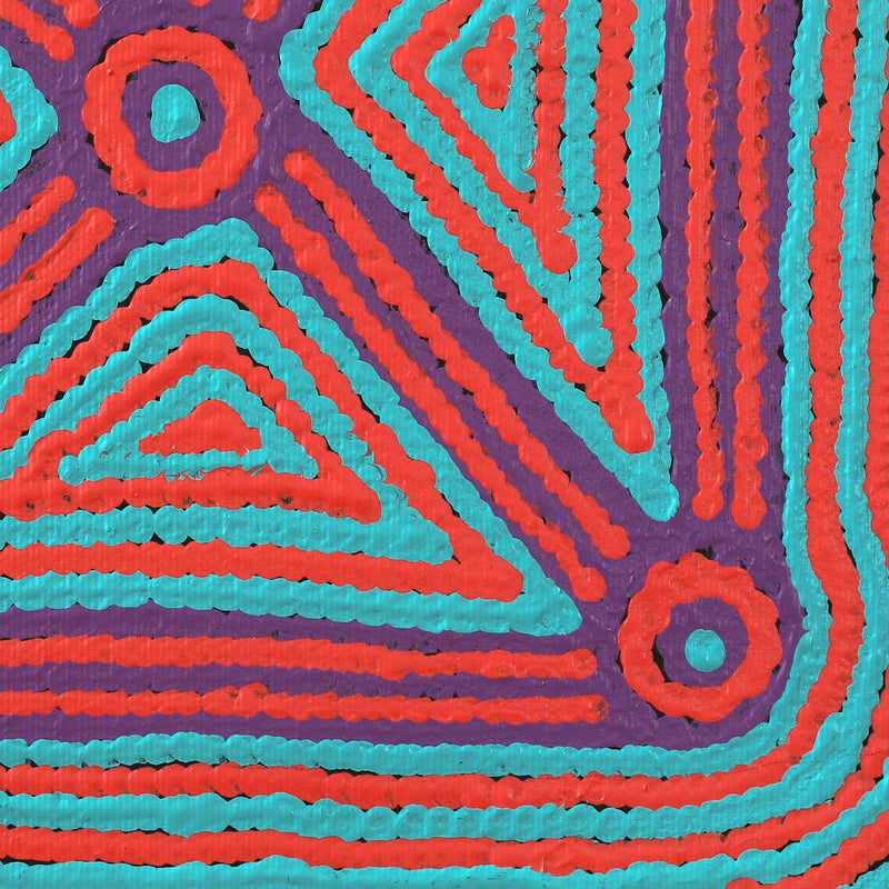 Aboriginal Artwork by Sabrina Nungarrayi Gibson, Yankirri Jukurrpa (Emu Dreaming) - Ngarlikurlangu, 30x30cm