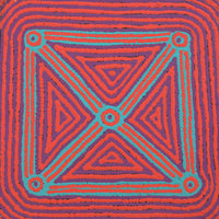 Aboriginal Artwork by Sabrina Nungarrayi Gibson, Yankirri Jukurrpa (Emu Dreaming) - Ngarlikurlangu, 30x30cm