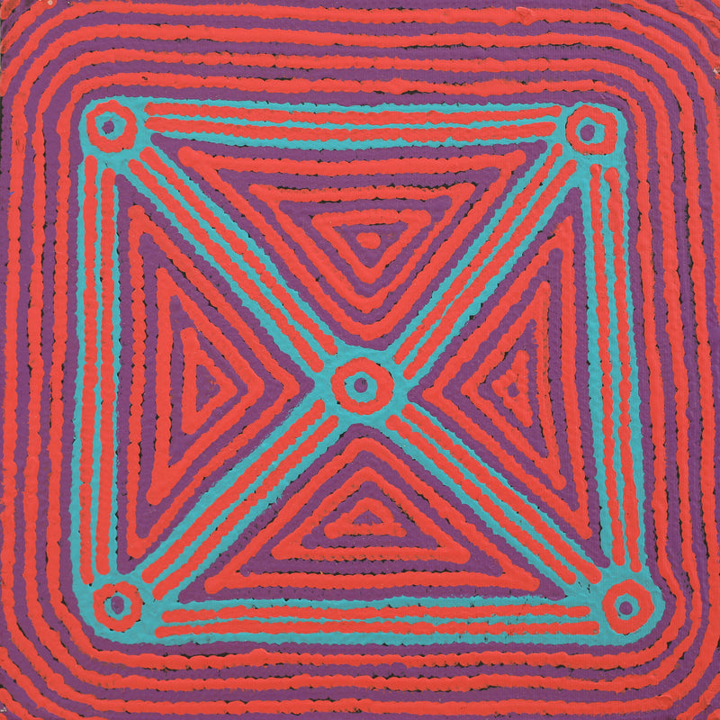 Aboriginal Artwork by Sabrina Nungarrayi Gibson, Yankirri Jukurrpa (Emu Dreaming) - Ngarlikurlangu, 30x30cm