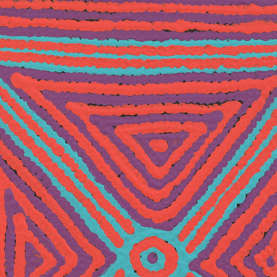 Aboriginal Artwork by Sabrina Nungarrayi Gibson, Yankirri Jukurrpa (Emu Dreaming) - Ngarlikurlangu, 30x30cm