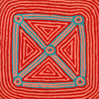 Aboriginal Artwork by Sabrina Nungarrayi Gibson, Yankirri Jukurrpa (Emu Dreaming) - Ngarlikurlangu, 30x30cm