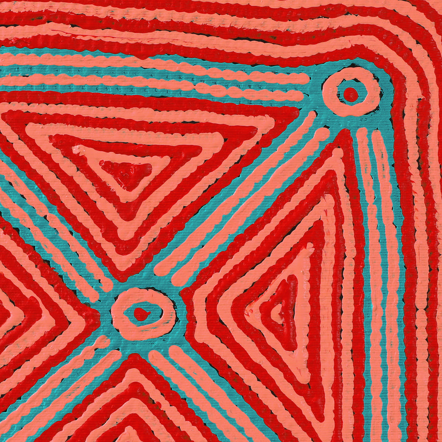 Aboriginal Artwork by Sabrina Nungarrayi Gibson, Yankirri Jukurrpa (Emu Dreaming) - Ngarlikurlangu, 30x30cm
