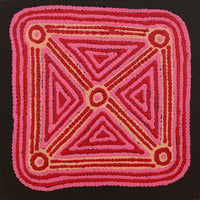 Aboriginal Artwork by Sabrina Nungarrayi Gibson, Yankirri Jukurrpa (Emu Dreaming) - Ngarlikurlangu, 30x30cm