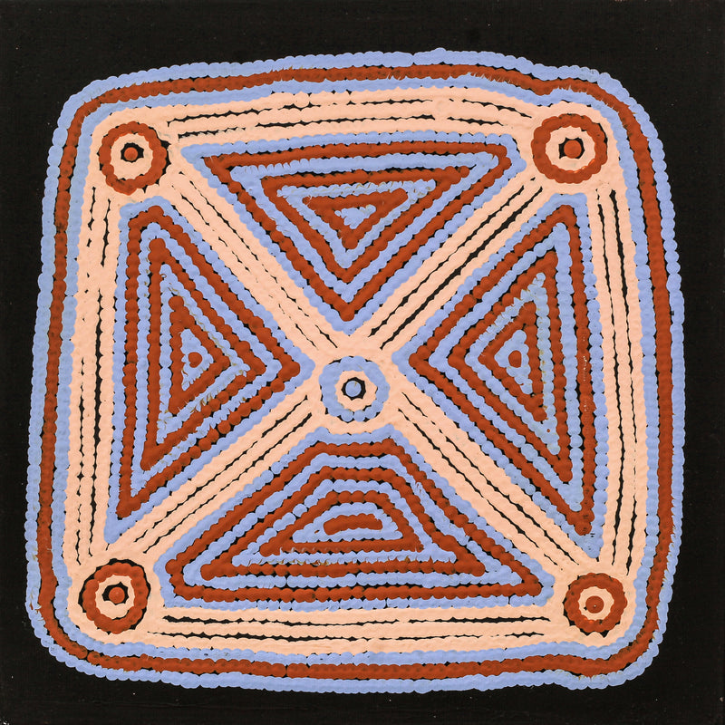 Aboriginal Artwork by Sabrina Nungarrayi Gibson, Yankirri Jukurrpa (Emu Dreaming) - Ngarlikurlangu, 30x30cm