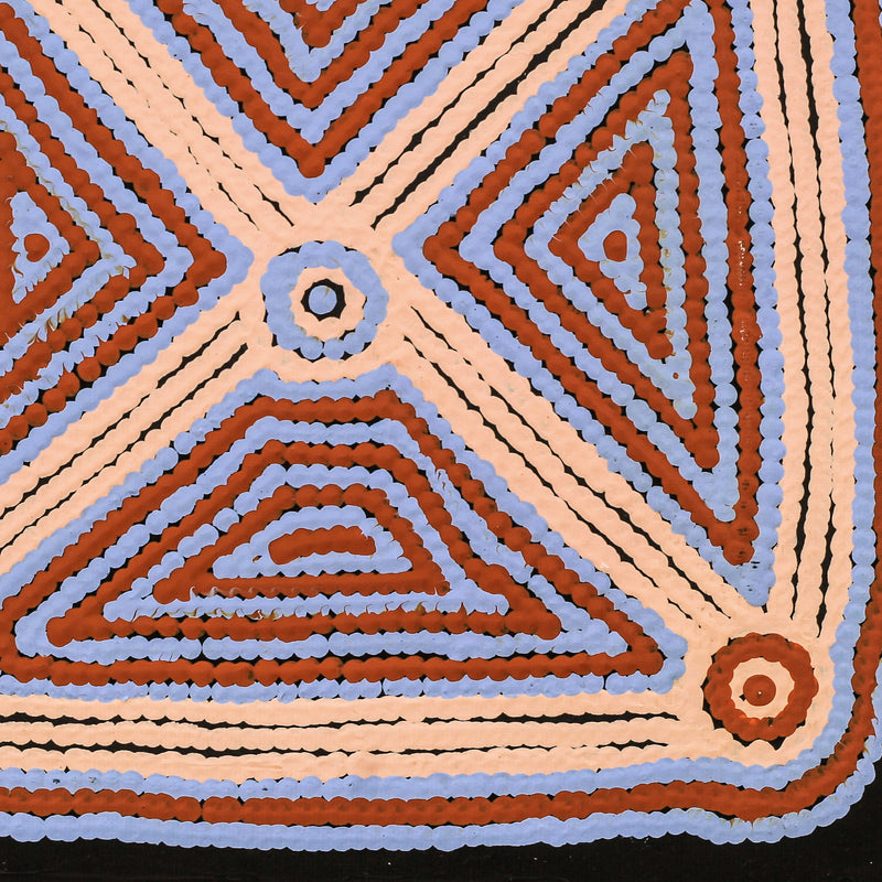 Aboriginal Artwork by Sabrina Nungarrayi Gibson, Yankirri Jukurrpa (Emu Dreaming) - Ngarlikurlangu, 30x30cm