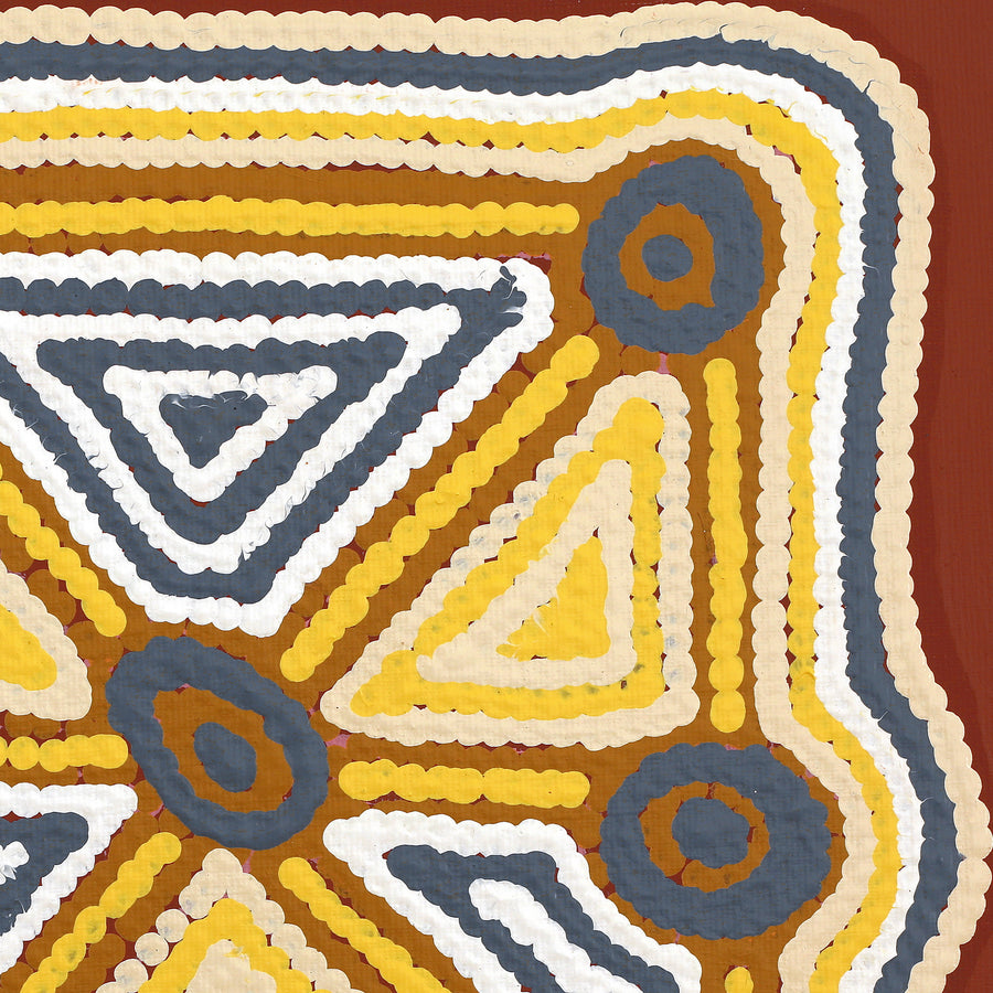 Aboriginal Artwork by Sabrina Nungarrayi Gibson, Yankirri Jukurrpa (Emu Dreaming) - Ngarlikurlangu, 30x30cm