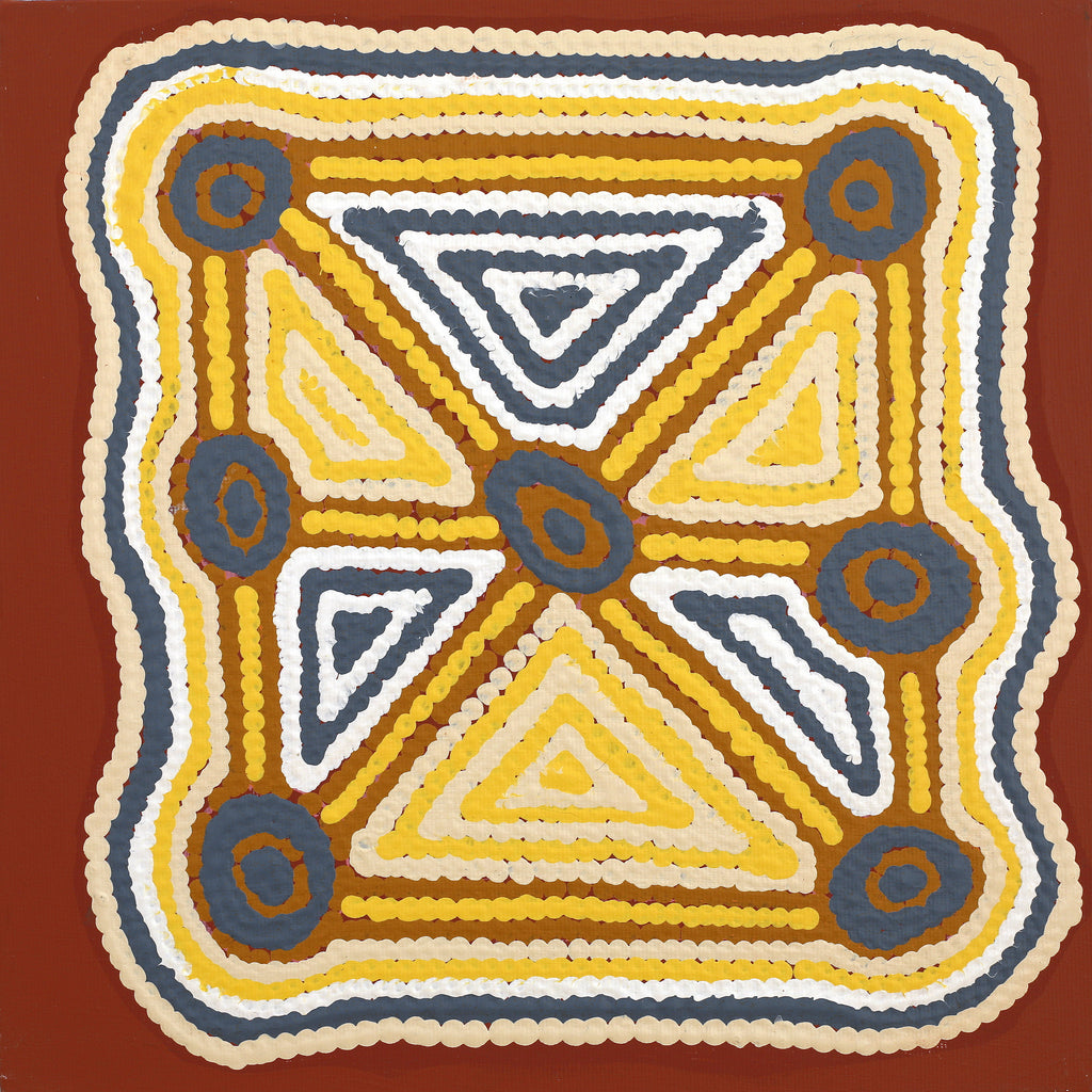 Aboriginal Artwork by Sabrina Nungarrayi Gibson, Yankirri Jukurrpa (Emu Dreaming) - Ngarlikurlangu, 30x30cm
