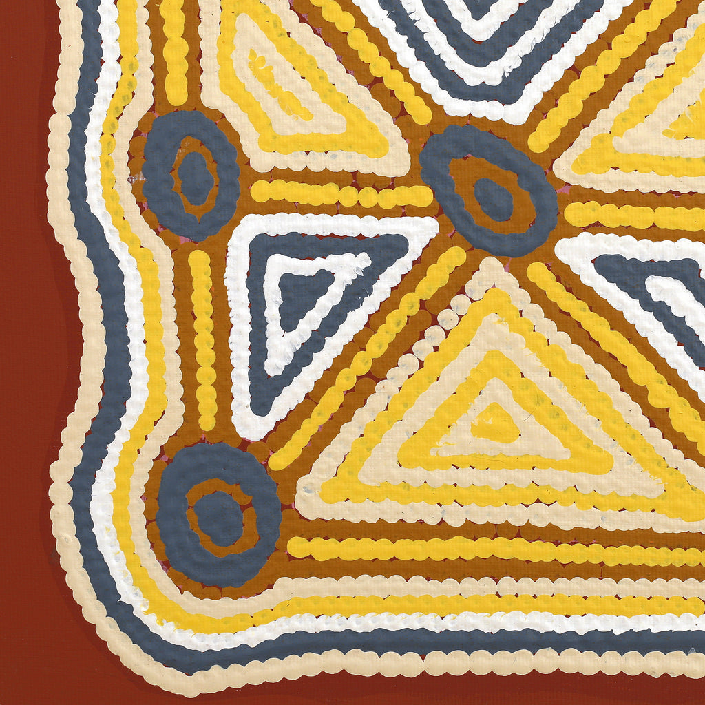 Aboriginal Artwork by Sabrina Nungarrayi Gibson, Yankirri Jukurrpa (Emu Dreaming) - Ngarlikurlangu, 30x30cm
