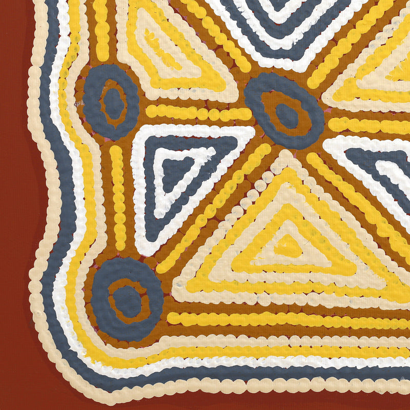 Aboriginal Artwork by Sabrina Nungarrayi Gibson, Yankirri Jukurrpa (Emu Dreaming) - Ngarlikurlangu, 30x30cm
