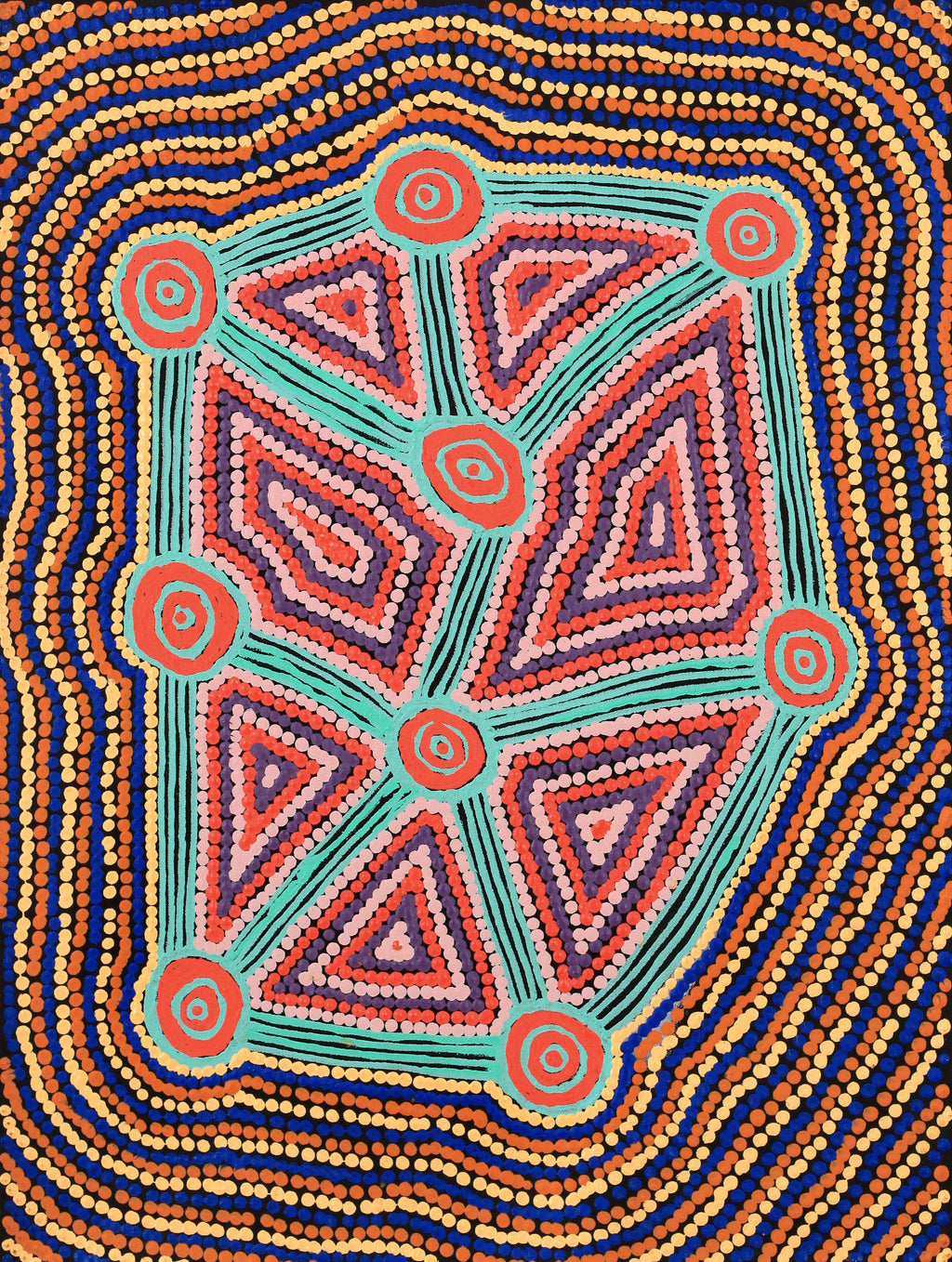 Aboriginal Artwork by Sabrina Nungarrayi Gibson, Yankirri Jukurrpa (Emu Dreaming) - Ngarlikurlangu, 61x46cm