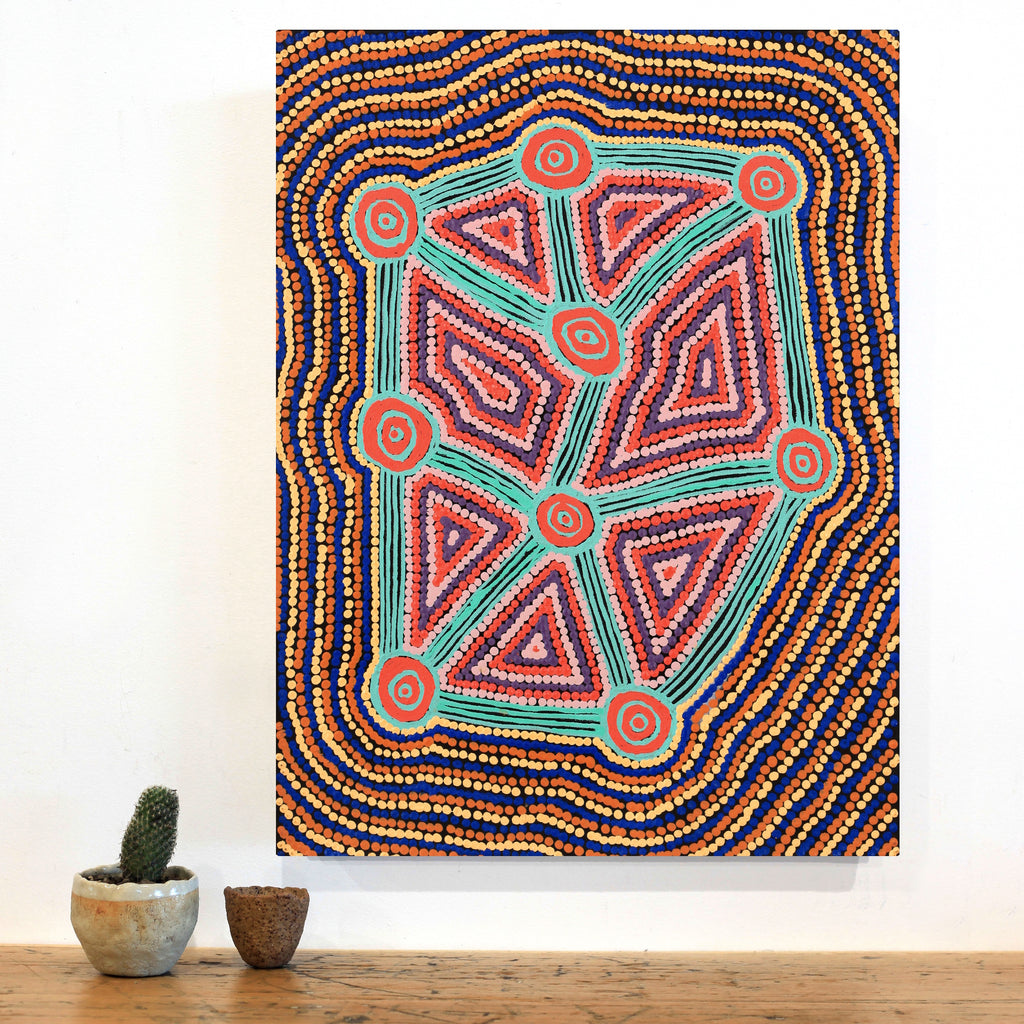 Aboriginal Artwork by Sabrina Nungarrayi Gibson, Yankirri Jukurrpa (Emu Dreaming) - Ngarlikurlangu, 61x46cm