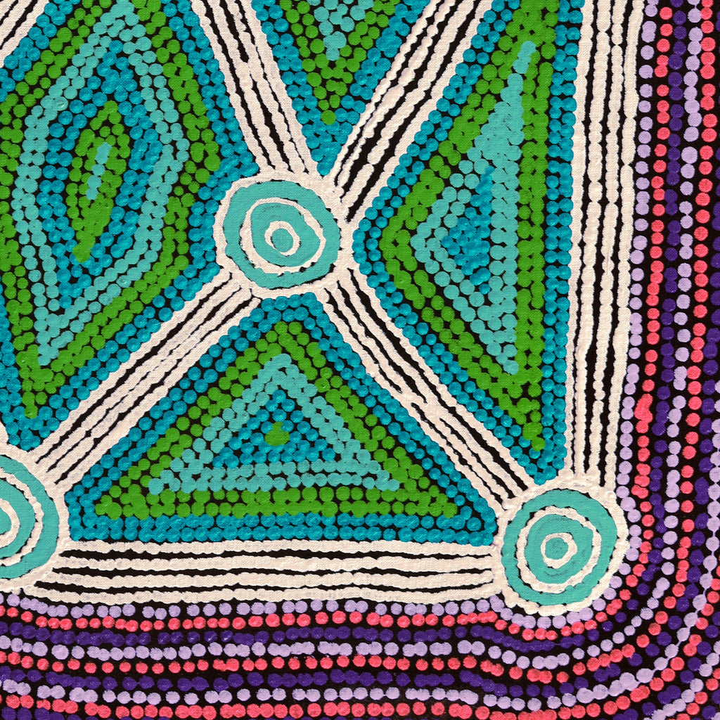 Aboriginal Artwork by Sabrina Nungarrayi Gibson, Yankirri Jukurrpa (Emu Dreaming) - Ngarlikurlangu,76x46cm