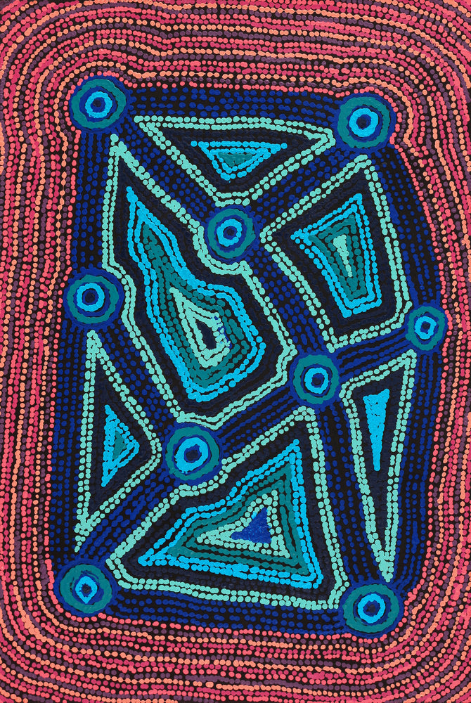 Aboriginal Artwork by Sabrina Nungarrayi Gibson, Yankirri Jukurrpa (Emu Dreaming) - Ngarlikurlangu, 91x61cm