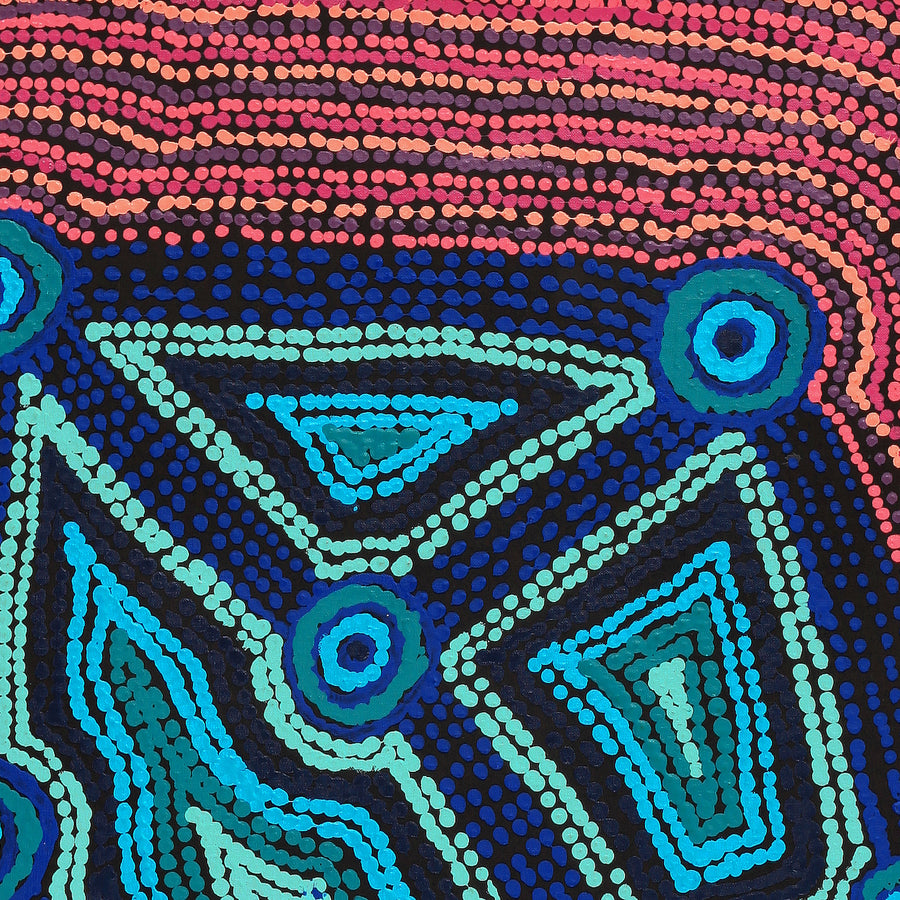 Aboriginal Artwork by Sabrina Nungarrayi Gibson, Yankirri Jukurrpa (Emu Dreaming) - Ngarlikurlangu, 91x61cm