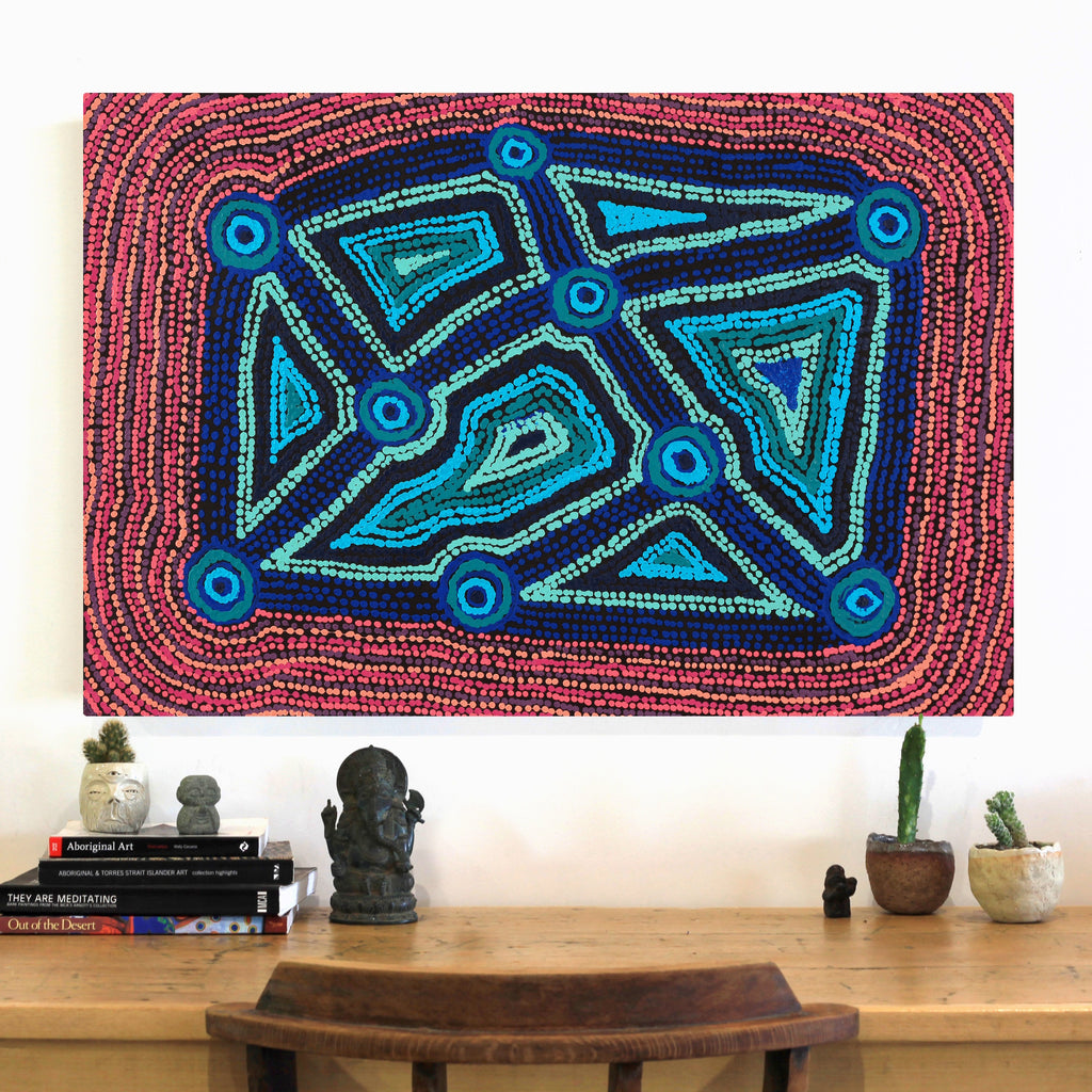 Aboriginal Artwork by Sabrina Nungarrayi Gibson, Yankirri Jukurrpa (Emu Dreaming) - Ngarlikurlangu, 91x61cm