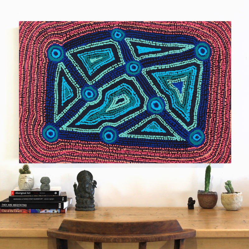 Aboriginal Artwork by Sabrina Nungarrayi Gibson, Yankirri Jukurrpa (Emu Dreaming) - Ngarlikurlangu, 91x61cm