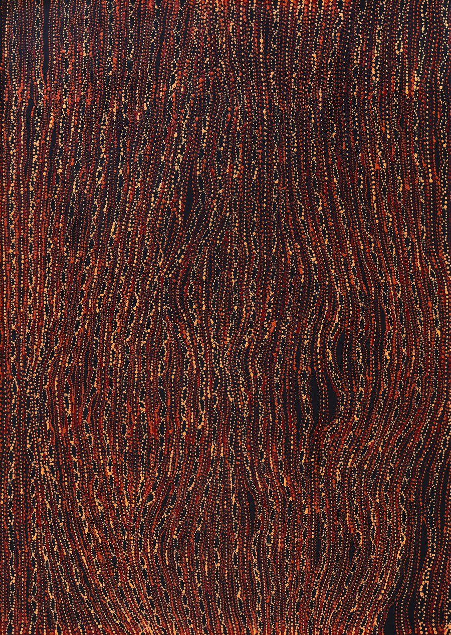 Aboriginal Artwork by Sabrina Nangala Robertson, Ngapa Jukurrpa (Water Dreaming) - Pirlinyarnu, 107x76cm