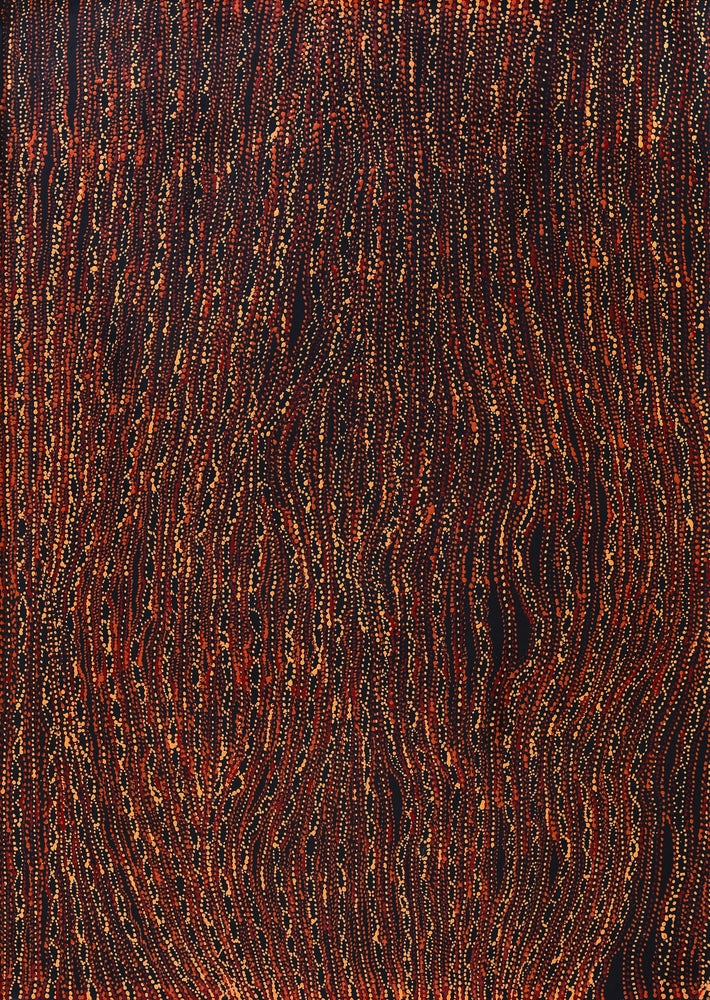Aboriginal Artwork by Sabrina Nangala Robertson, Ngapa Jukurrpa (Water Dreaming) - Pirlinyarnu, 107x76cm