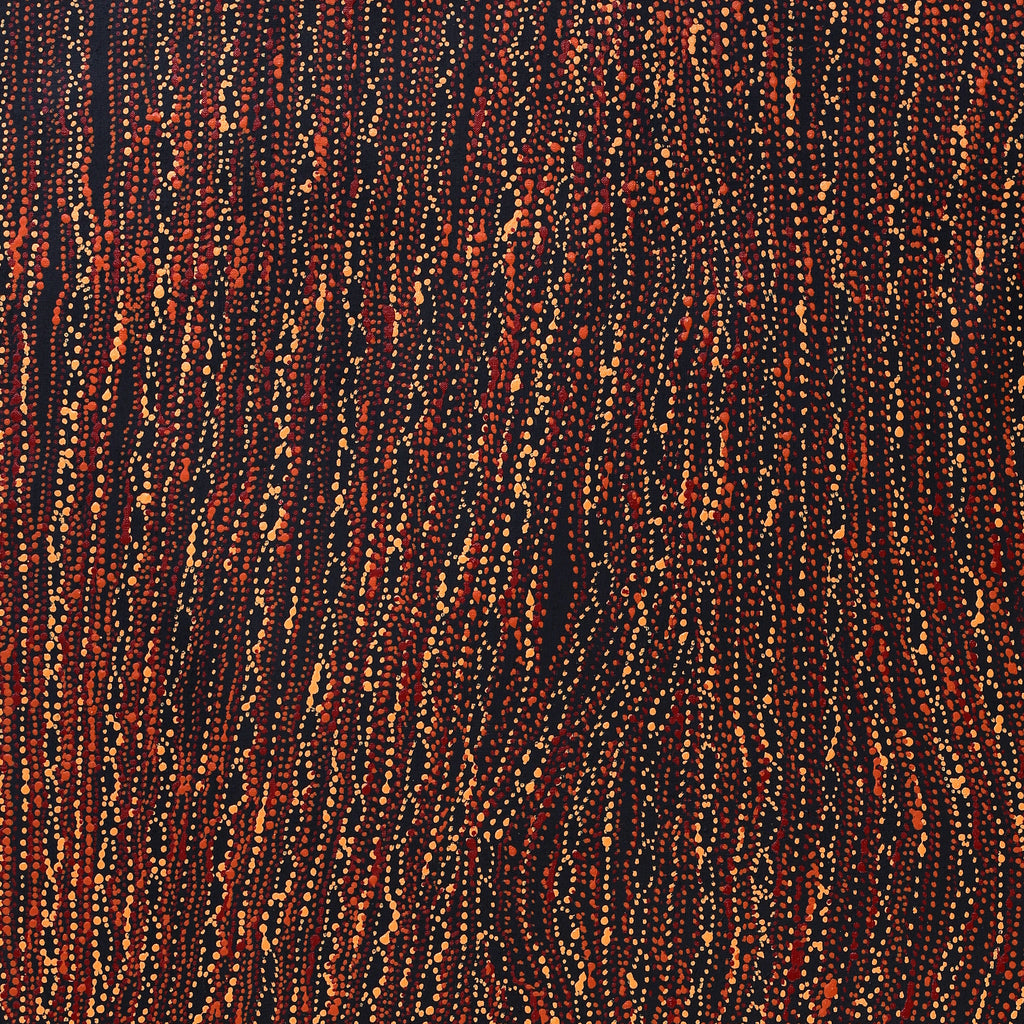 Aboriginal Artwork by Sabrina Nangala Robertson, Ngapa Jukurrpa (Water Dreaming) - Pirlinyarnu, 107x76cm
