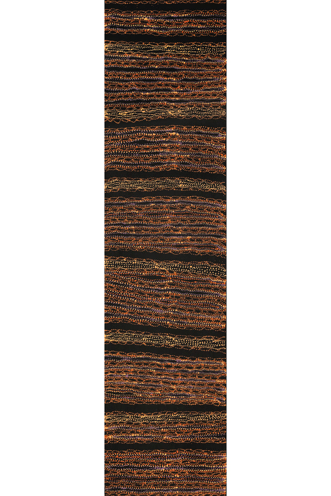 Aboriginal Artwork by Sabrina Nangala Robertson, Ngapa Jukurrpa (Water Dreaming) - Pirlinyarnu, 122x30cm
