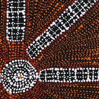 Aboriginal Artwork by Sabrina Nangala Robertson, Ngapa Jukurrpa (Water Dreaming) - Pirlinyarnu, 46x46cm