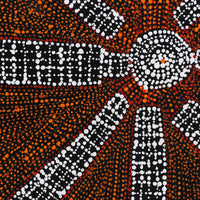 Aboriginal Artwork by Sabrina Nangala Robertson, Ngapa Jukurrpa (Water Dreaming) - Pirlinyarnu, 46x46cm