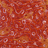 Aboriginal Artwork by Sabrina Nangala Robertson, Ngapa Jukurrpa (Water Dreaming) - Pirlinyarnu, 30x30cm