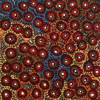 Aboriginal Artwork by Sabrina Nangala Robertson, Ngapa Jukurrpa (Water Dreaming) - Pirlinyarnu, 30x30cm
