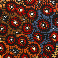 Aboriginal Artwork by Sabrina Nangala Robertson, Ngapa Jukurrpa (Water Dreaming) - Pirlinyarnu, 30x30cm