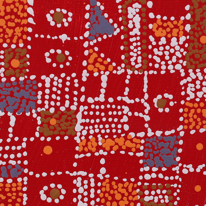 Aboriginal Artwork by Sabrina Nangala Robertson, Ngapa Jukurrpa (Water Dreaming) - Pirlinyarnu, 30x30cm