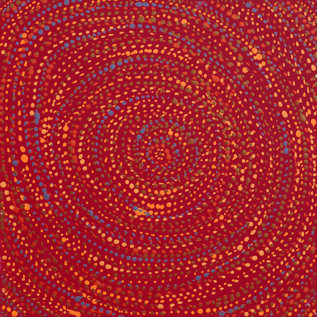 Aboriginal Artwork by Sabrina Nangala Robertson, Ngapa Jukurrpa (Water Dreaming) - Pirlinyarnu, 30x30cm