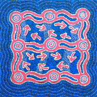 Aboriginal Art by Sabrina Nungarrayi Gibson, Yankirri Jukurrpa (Emu Dreaming) - Ngarlikurlangu, 30x30cm - ART ARK®