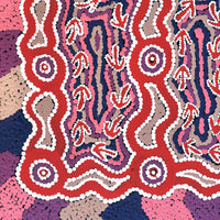 Aboriginal Artwork by Sabrina Nungarrayi Gibson, Yankirri Jukurrpa (Emu Dreaming) - Ngarlikurlangu, 30x30cm