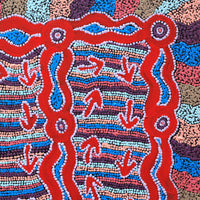 Aboriginal Artwork by Sabrina Nungarrayi Gibson, Yankirri Jukurrpa (Emu Dreaming) - Ngarlikurlangu, 30x30cm