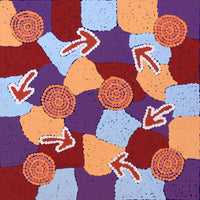 Aboriginal Artwork by Sabrina Nungarrayi Gibson, Yankirri Jukurrpa (Emu Dreaming) - Ngarlikurlangu, 30x30cm
