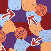 Aboriginal Artwork by Sabrina Nungarrayi Gibson, Yankirri Jukurrpa (Emu Dreaming) - Ngarlikurlangu, 30x30cm