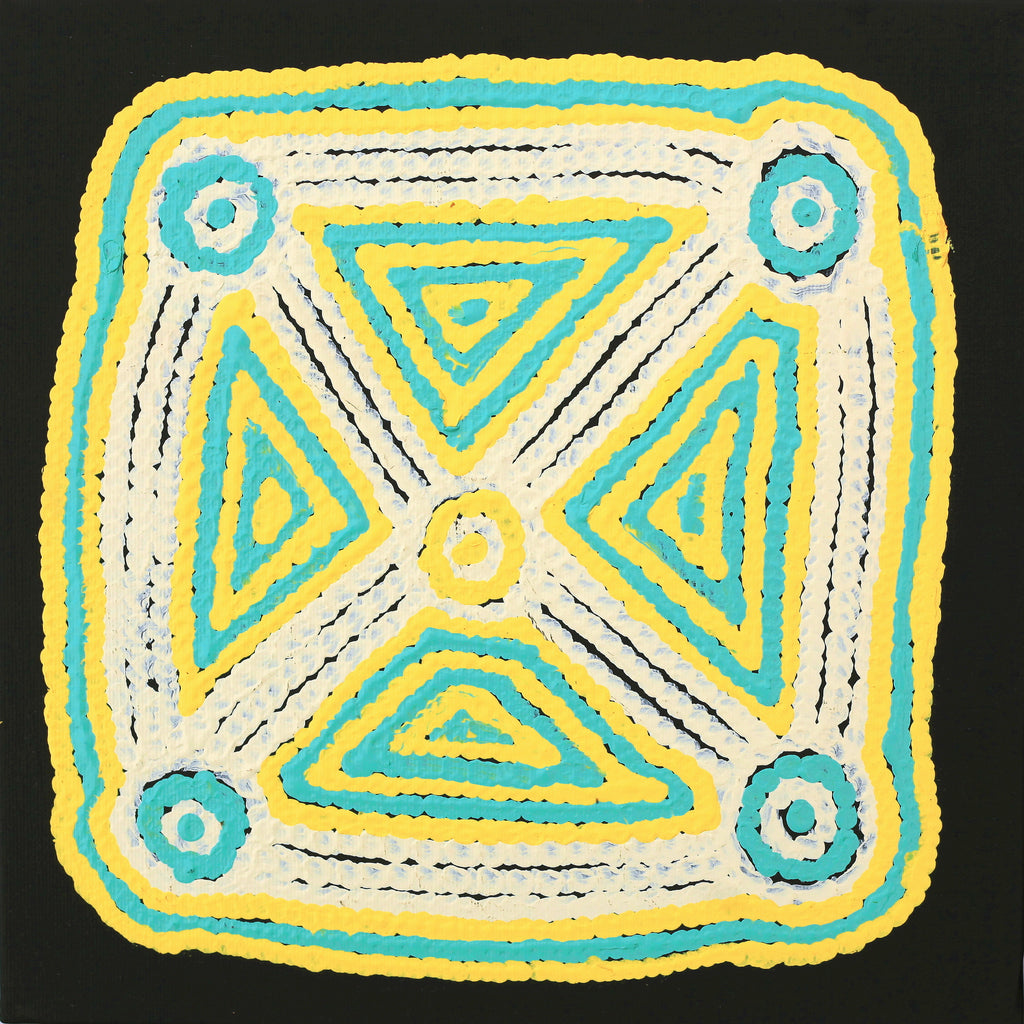 Aboriginal Artwork by Sabrina Nungarrayi Gibson, Yankirri Jukurrpa (Emu Dreaming) - Ngarlikurlangu, 30x30cm