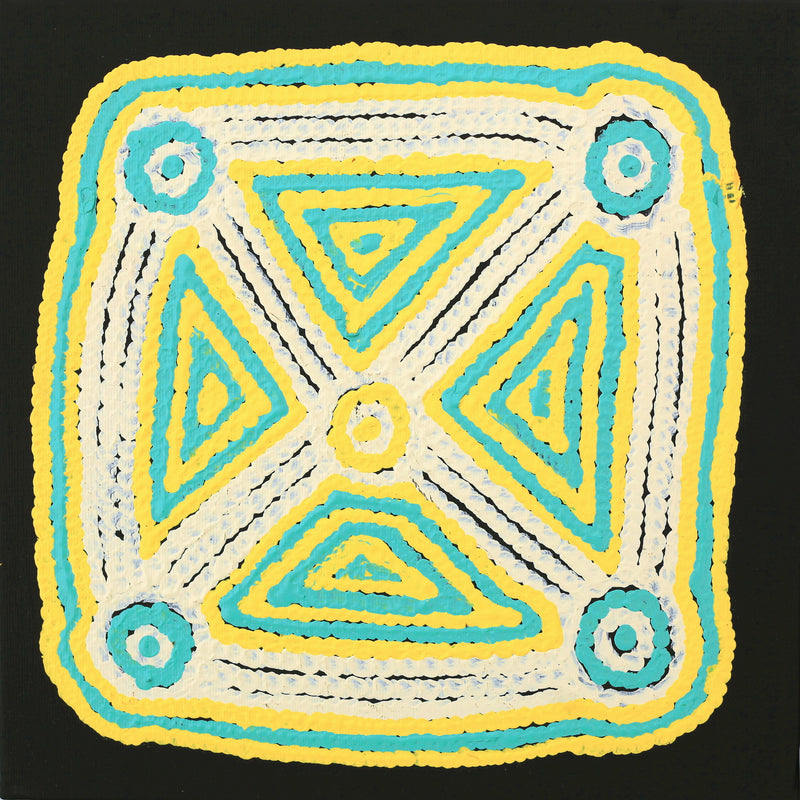 Aboriginal Artwork by Sabrina Nungarrayi Gibson, Yankirri Jukurrpa (Emu Dreaming) - Ngarlikurlangu, 30x30cm