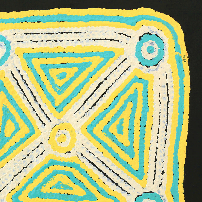 Aboriginal Artwork by Sabrina Nungarrayi Gibson, Yankirri Jukurrpa (Emu Dreaming) - Ngarlikurlangu, 30x30cm