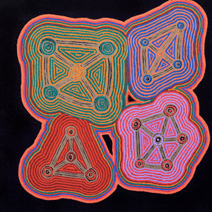 Aboriginal Artwork by Sabrina Nungarrayi Gibson, Yankirri Jukurrpa (Emu Dreaming) - Ngarlikurlangu, 91x91cm - ART ARK®