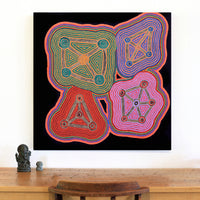 Aboriginal Artwork by Sabrina Nungarrayi Gibson, Yankirri Jukurrpa (Emu Dreaming) - Ngarlikurlangu, 91x91cm