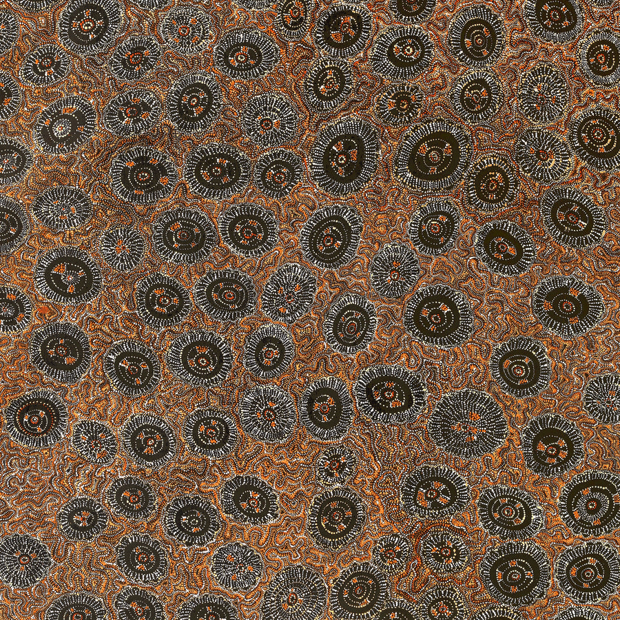 Aboriginal Artwork by Sabrina Nangala Robertson, Ngapa Jukurrpa (Water Dreaming) - Pirlinyarnu, 203x152cm