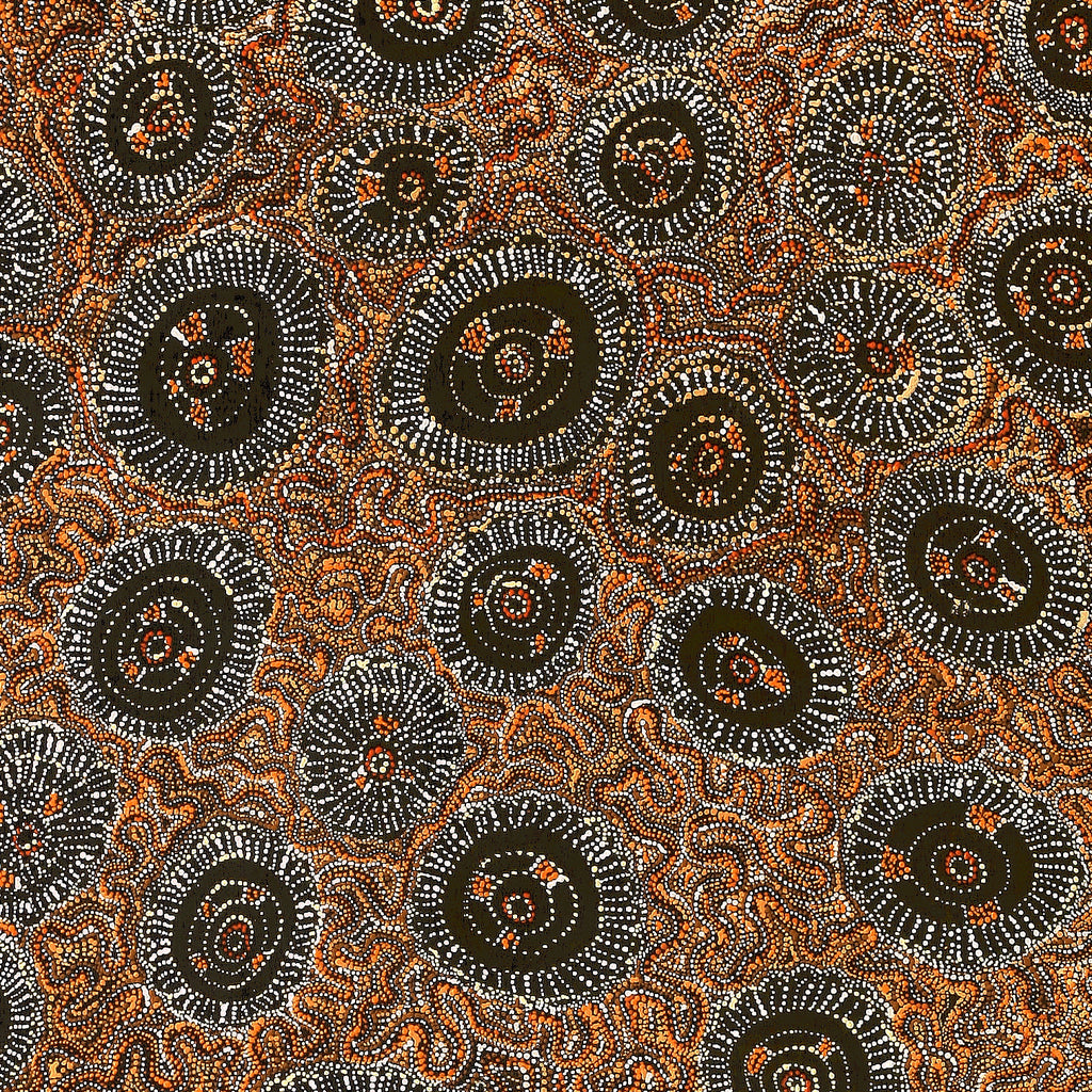 Aboriginal Artwork by Sabrina Nangala Robertson, Ngapa Jukurrpa (Water Dreaming) - Pirlinyarnu, 203x152cm